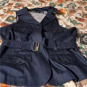 Elegant Navy Women's Trench Coat with Belt